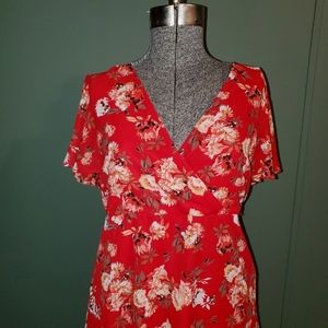 Meduim Red Floral Sun Dress